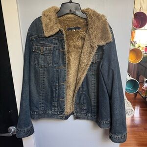 Vintage Gap Denim Jacket with Faux Fur Lining